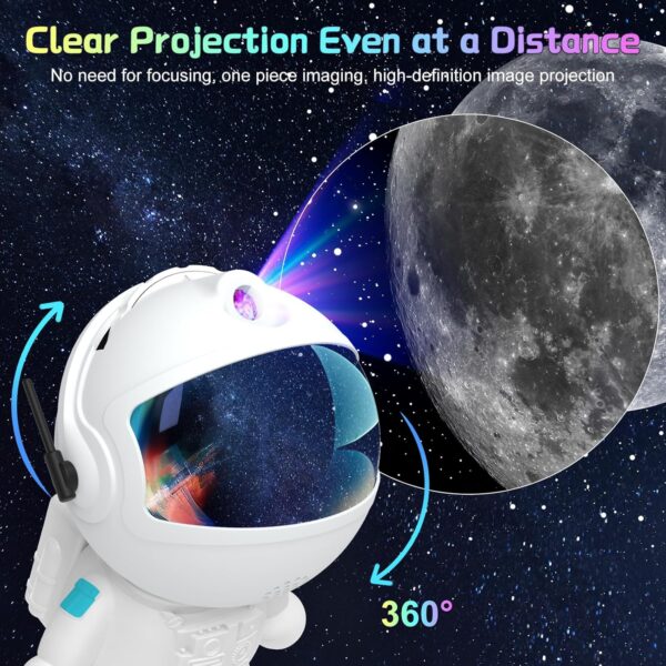 Space Galaxy Night Light Projector, Ultra-HD Astronaut Design, 12 Film Discs, LED Display with Adjustable Brightness 4