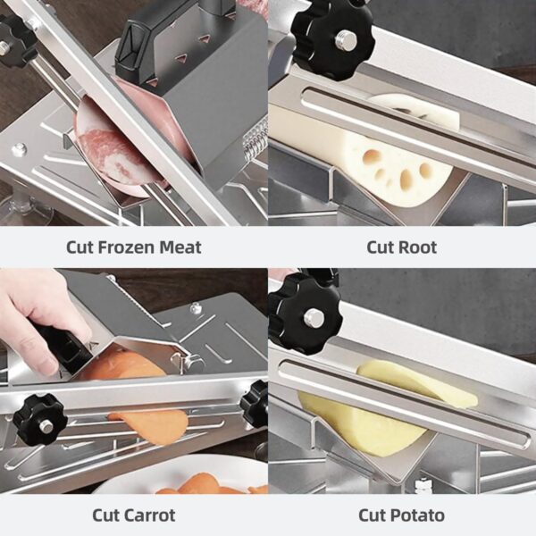 Manual Frozen Meat Slicer for Hot Pot, Upgraded Stainless Steel Meat Cutter for Beef Mutton Pork Roll, Food Slicer Machine for Shabu Shabu, BBQ, Sandwiches, KBBQ Home Cooking 4