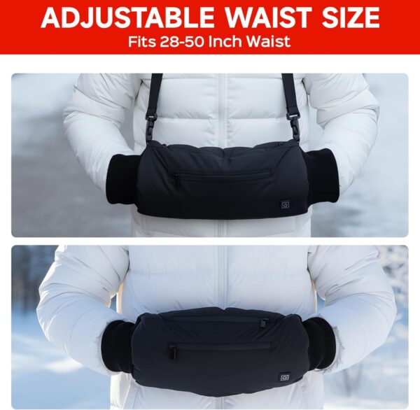 Heated Hand Warmers Pouch with 10000mAh Rechargeable Battery Electric Heated Hand Muff for Football Golf Concert White Elephant Gifts Heated Pocket for Women Men 4