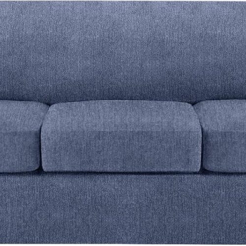 Cushion Sofa Slipcover 4 Pieces Sofa Covers for T Cushion Couch Soft Sofa Slip Covers Furniture Protector with 3 Individual T Shape Seat Covers (Blue Gray, 3 Cushions)