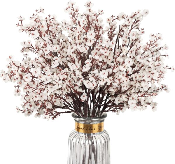 Babys Breath Artificial Flowers, 8 Bundles White Real Touch Fake Flowers Silk Flowers Bulk for Vase Home Office Wedding Spring Indoor Outdoor Centerpiece Table Party Decorations 1