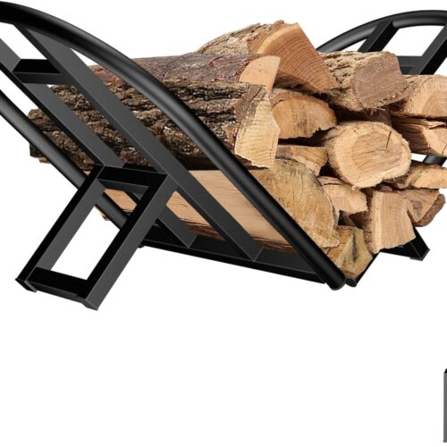 Firewood Rack Outdoor Indoor, Foldable Wood Rack Metal Firewood Holder Indoor Small Log Wood Storage Fireplace Log Holder for Firepit Stoves