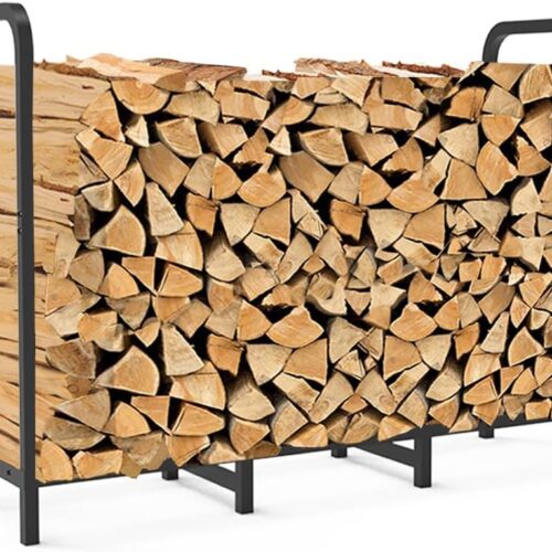 4ft Firewood Rack Holder, Black