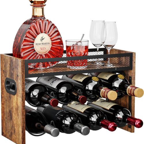 2-Tier Wine Rack, can Hold 8 Bottles.Suitable for Home Kitchens, Restaurants, Food Pantries, cabinets, and Bars.