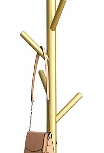 Freestanding Coat Rack with Natural Marble Base, (Gold)