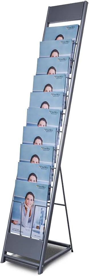 10-Layer Magazine Rack - 8.6"x11" Display Stand for Literature, Product Introductions & Public Reception Areas (A4 Width) 1