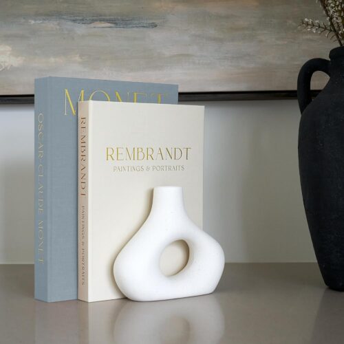 Beautiful Decorative Books - Set of 2 Linen Boxes Enhance Your Coffee Table, Bookshelf or Mantel Decor - Stylish Fake/Faux Books for Modern Home Decoration, Photo Storage and as a Keepsake Box