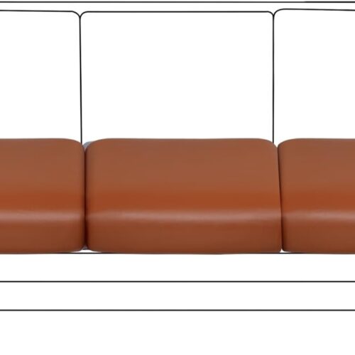 PU Leather Couch Cushion Cover, Waterproof Stretch Sofa Cushion Slipcovers, Faux Leather RV Chair Seat Covers, Loveseat Cushion Cover Replacement Chair/Furniture Protector, 3 Pcs(Light Brown)
