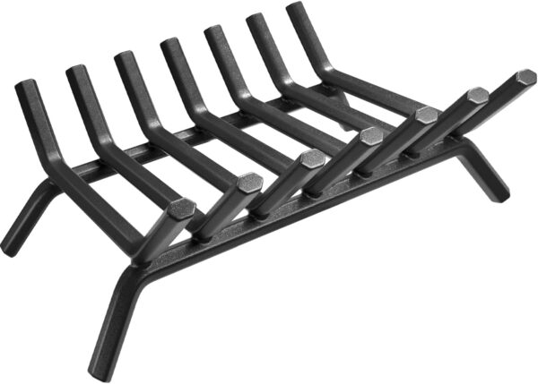 GARDEN & HOME Fireplace Grate 30 inch Fire Pit Grate Fire Place Log Holder Wrought Iron Heavy Duty Solid Steel Indoor Outdoor Camping Hearth Firepit Firewood Wood Burning Rack Stove 1