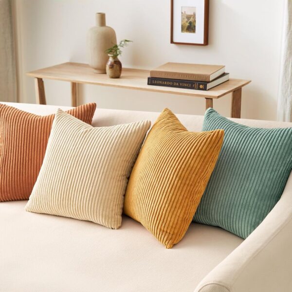 Decorative Throw Pillow Covers Cushion Cases, Set of 4 Soft Velvet Modern Double-Sided Designs, Mix and Match for Boho Farmhouse Fall Home Decor 4