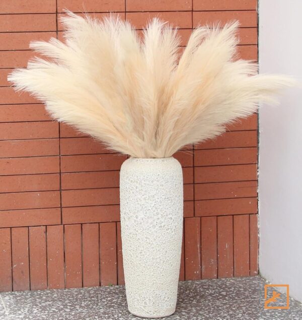Boho Decor 7-Pcs 38"/3.1FT Faux Pampas Grass Large Tall Fluffy Artificial Fake Flower Bulrush Reed Grass for Vase Filler Farmhouse Home Wedding Decorations (Beige) 3