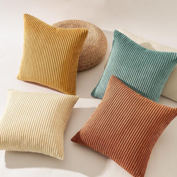 Decorative Throw Pillow Covers Cushion Cases, Set of 4 Soft Velvet Modern Double-Sided Designs, Mix and Match for Boho Farmhouse Fall Home Decor 3