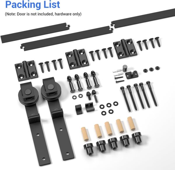 30" Bi-Folding Sliding Barn Door Hardware Kit for 2 Doors,Slide Smoothly Quietly,Black Track J Shape Roller,No Door 2
