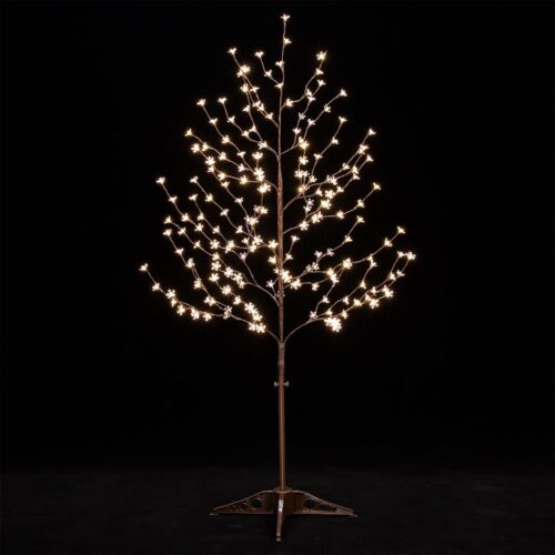 5ft Lighted Cherry Blossom Tree with 184 Warm White LED Lights for Holiday Decor - Dimmable, UL Certified, Waterproof - Ideal for Indoor and Outdoor Decoration