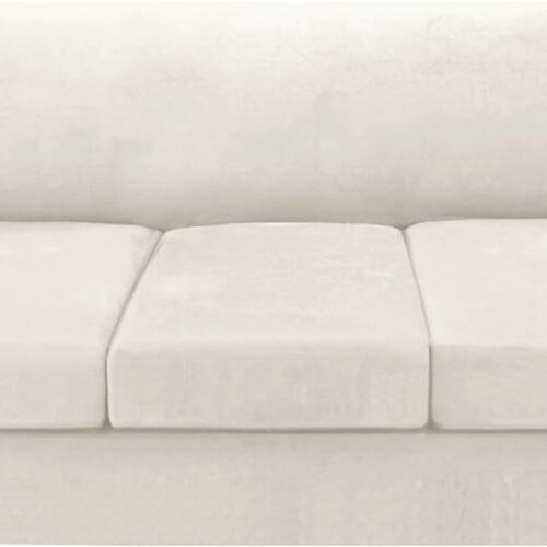 Sofa Cover 4 Piece T Cushion Sofa Slipcovers Couch Cover Furniture Protector Stretch T Cushion Sofa Covers for 3 Cushion Couch with 3 Individual T Cushion Covers, Ivory