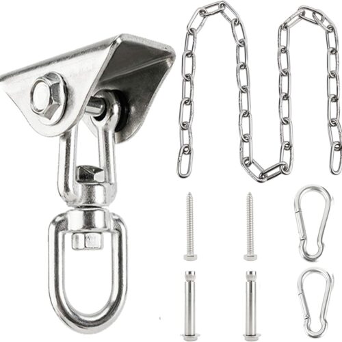 Heavy Duty Hammock Hanging Kit - 304 Stainless Steel Chair Swing Hooks With 40" Chain - 1200LB Capacity Hangers for Stand, Yoga, Indoor & Outdoor