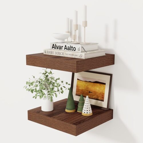 12 Inch Floating Shelf, Rustic Wood Wall Shelves for Wall Decor & Storage, 12 x 12 Floating Shelf for Living Room