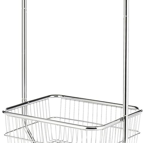 Whitmor Commercial Rolling Laundry Butler with Wire Storage Rack