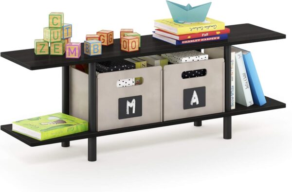 Turn-N-Tube 2-Tier Multipurpose Wide Shelf, Espresso/Black 1