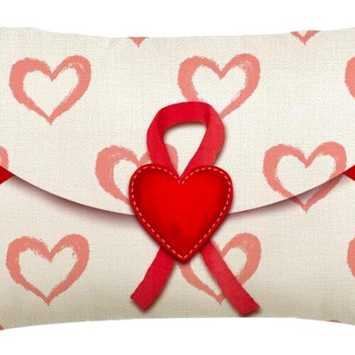 Valentines Pillow Covers 12x20 inch Valentines Day Decoration Red Love Heart Envelope Anniversary Wedding Lumbar Throw Pillowcase for Couch Home Decor