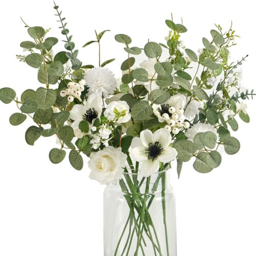 Artificial Flowers Bouquets, Artificial Silk Flowers Bouquets for Wedding, Home Table Decorations, Wedding Centerpieces Bouquets Flowers Arrangement Decorations
