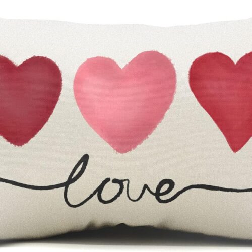 Valentines Day Pillow Covers 12x20 Pink Heart Love Valentines Day Pillows Winter Holiday Lumbar Pillow Covers 12x20 Outdoor Pillowcase for Home Decor