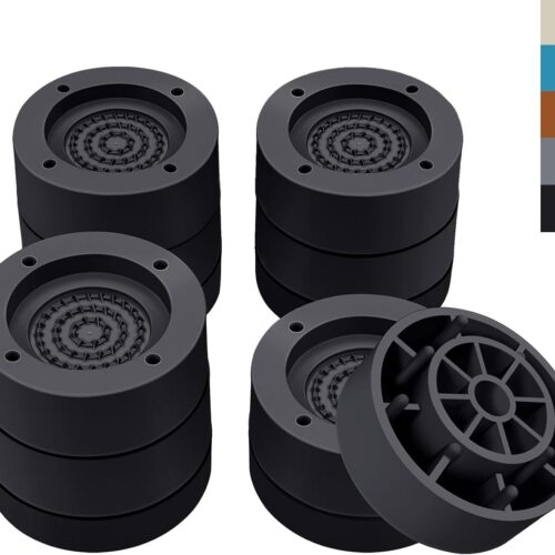 Furniture Risers 2 inch，Round Bed Risers Heavy Duty，Elevation in Heights 1 or 2 Inch for Chair Table and Desk Legs Lifting，Adjustable Bed Lifts Risers(Pack of 4 Riser,Black)