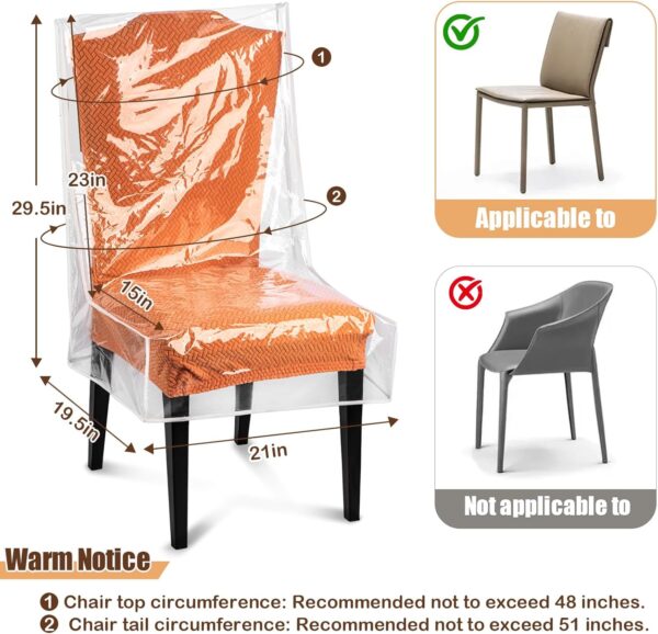 Clear Plastic Waterproof Chair Covers – 4 Pack, Protects Against Stains & Pets 4