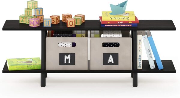 Turn-N-Tube 2-Tier Multipurpose Wide Shelf, Espresso/Black 3