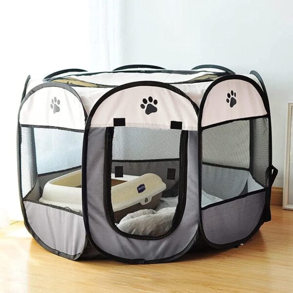Portable Pet Playpen, Dog Playpen Foldable Pet Exercise Pen Tents Cat House Playground for Puppy Kitten Indoor Outdoor Travel Camping Use 1