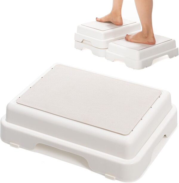Shower Bath Step Stackable Bathtub Non Slip Safety Step Stool, Indoor/Outdoor Handicap Wideing Hands Free Platform Medical Portable Stack-Able, for High Beds, Kitchens,Bathroom. 1