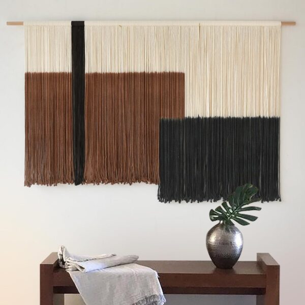 Macrame Wall Hanging Large Dip Dye Tapestry Fiber Wall Art Boho Bedroom Décor 57''W*35''L 1
