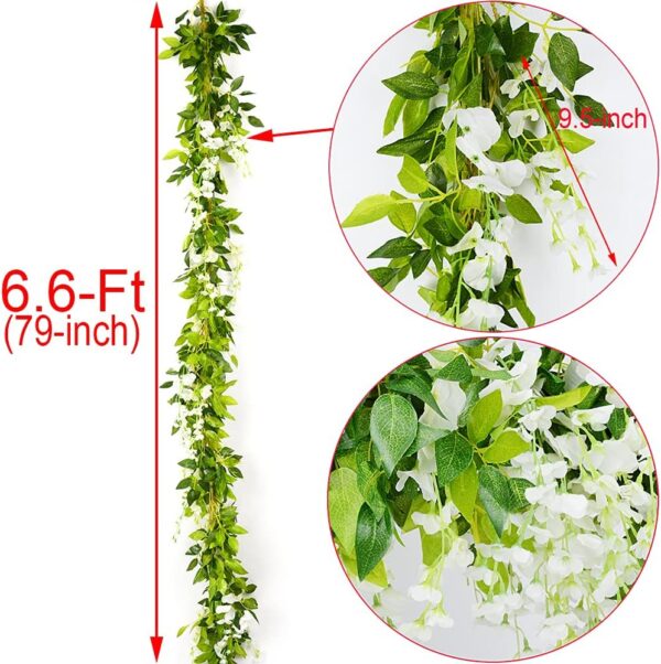 HANDIC Wisteria Garland 5pack 33Ft Artificial Fake Wisteria Vine Hanging Flowers Fake Vines Plants 1 Artificial Fake Wisteria Vine