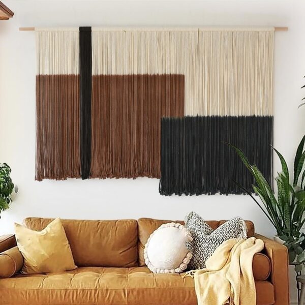 Macrame Wall Hanging Large Dip Dye Tapestry Fiber Wall Art Boho Bedroom Décor 57''W*35''L 2