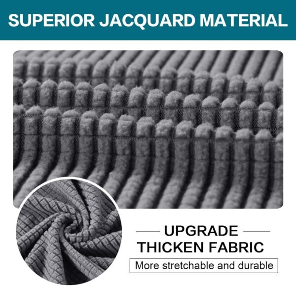 4 Piece Sofa Covers for 3 Cushion Couch Sofa Slipcover Soft Couch Cover for Dogs-Washable Sofa Furniture Covers with 3 Individual Cushion Covers, Jacquard Fabric (3 Cushion Sofa, Gray) 2