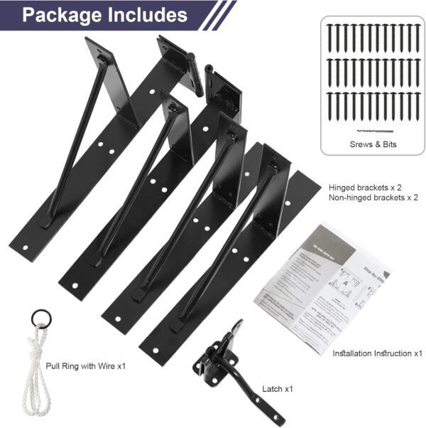 Anti Sag Gate Kit Heavy Duty No Sag Kit for Wooden Gate Fence with a Gate Latch 2