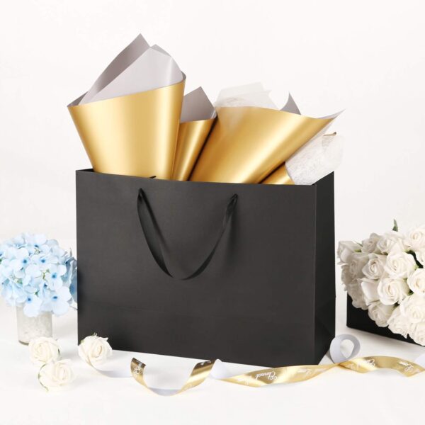 12 Extra Large Gift Bags 16x6x12 Inches, Matte Black Gift Bags, Premium Gift Bags with Handles for Mother's Day, Father's Day and All Occasions 2
