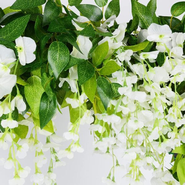 HANDIC Wisteria Garland 5pack 33Ft Artificial Fake Wisteria Vine Hanging Flowers Fake Vines Plants 2 Artificial Fake Wisteria Vine