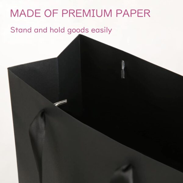 12 Extra Large Gift Bags 16x6x12 Inches, Matte Black Gift Bags, Premium Gift Bags with Handles for Mother's Day, Father's Day and All Occasions 3
