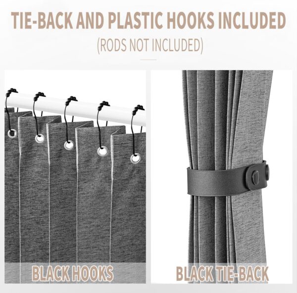 Closet Curtain for Open Closet, Pleated Folding Curtains for Doorway, Privacy Room Divider for Separation,1 Panel with Tieback, W39 x L78, Grey 3