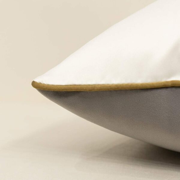 20 x 20 Inches Gray White Gold Leather Striped Patchwork Velvet Cushion Case Luxury Modern Throw Pillow Cover Decorative Pillow for Couch Living Room Bedroom Car 4