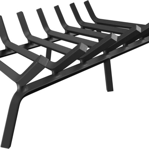 Fireplace Grate 30 Inch, Fireplace Grates Heavy Duty Cast Iron Solid Steel 7 Bars Fire Pit Grate with 6 Support Legs, Fireplace Log Grate Outdoor Indoor Wrought Iron Wood Burning Rack
