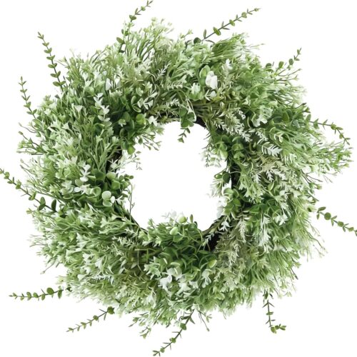 26'' Large Eucalyptus Wreath for Front Door - Artificial Eucalyptus Leaves with White Seeds Greenery Outdoor Wreath for Wedding Farmhouse Porch Wall Room Home Decor