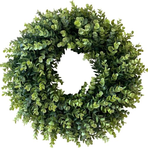 20” Wreaths for Front Door Spring Summer Green Boxwood Door Wreath for All Seasons Living Room Bedroom Window Wall Indoor Outdoor Farmhouse Easter St. Patrick's Independence Day Home Decoration