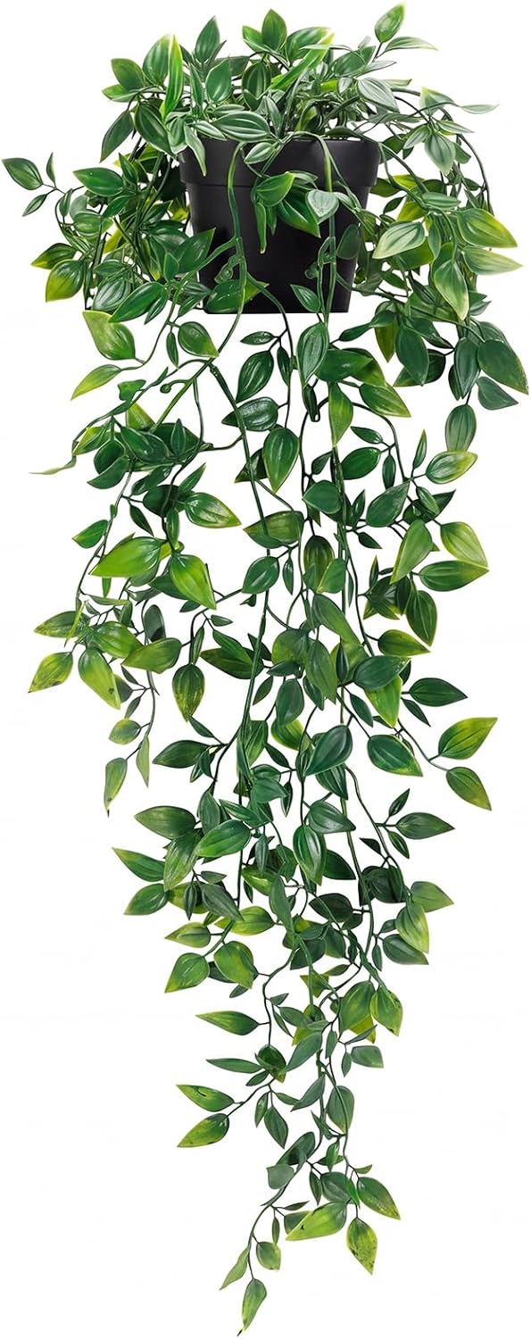 Fake Hanging Plants, Artificial Small Potted Plants for Indoor Outdoor Aesthetic Office Living Room Shelf Decor (1 Pack) 1