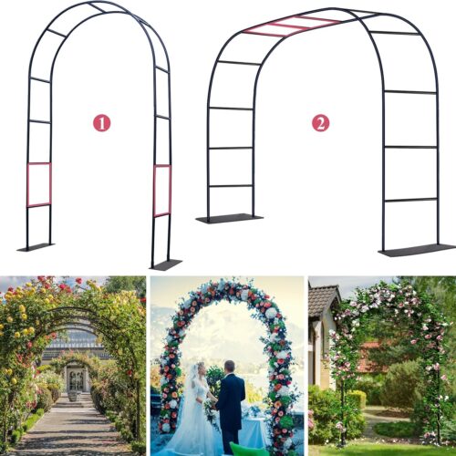 Thickened 0.7mm Tube Garden Arch Trellis - 4.6ft Wide x 7.9ft High or 7.6ft Wide x 6.4ft High - Garden Trellis for Climbing Plants, Stable Garden Arbor, Birthday Party Wedding Arch Decoration