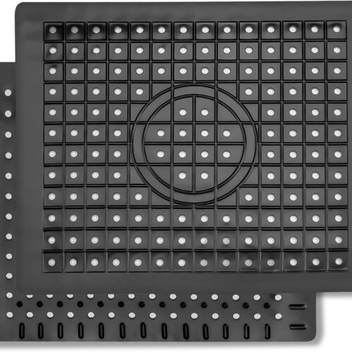 Kitchen Sink Mat, 12" x 10" Dish Drying Mat, Rectangular Sink Protector Mats for Bottom of Kitchen Sink, Fast Draining Sink Mats Grid, 2 Pack Black
