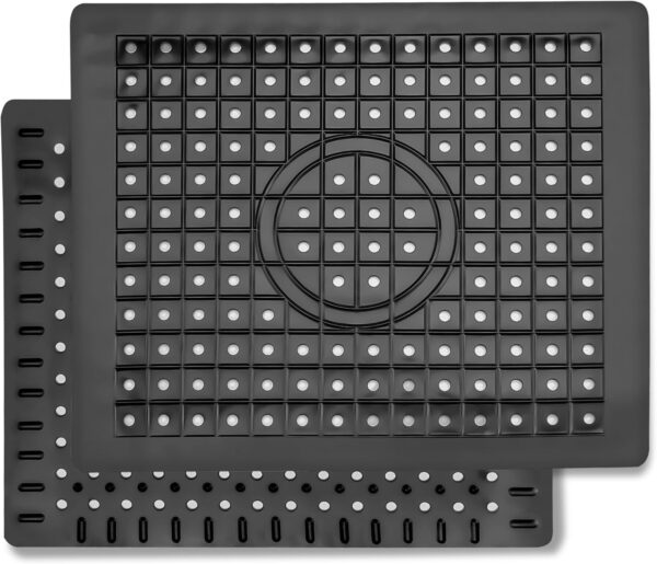 Kitchen Sink Mat, 12" x 10" Dish Drying Mat, Rectangular Sink Protector Mats for Bottom of Kitchen Sink, Fast Draining Sink Mats Grid, 2 Pack Black 1