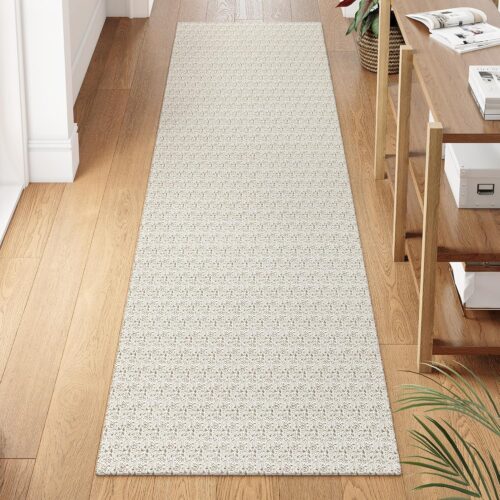Washable Hallway Runner Rug, Farmhouse Non Skid Kitchen Runner Rug 2x8 Boho Entryway Rugs, Tan Cotton Braided Modern Carpet Runners for Bedside Doorway Kitchen Floor