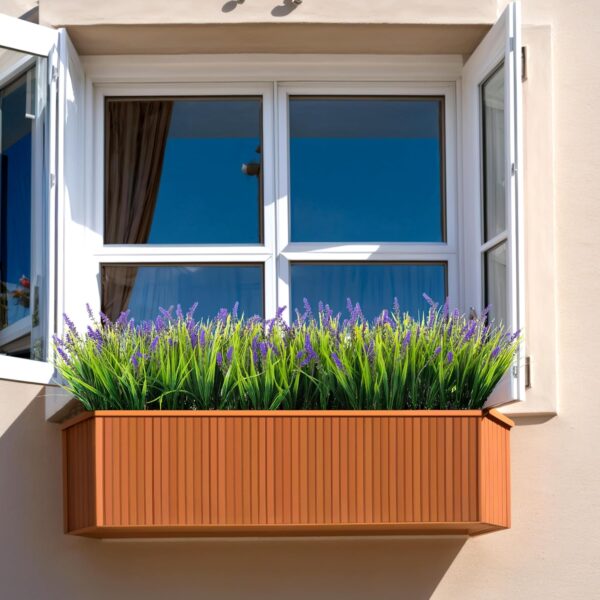 Artificial Faux Plants Flowers for Outdoor Decorations, Fake Monkey Grass for Outside Porch Patio, No Fade Realistic Greenery Plant, UV Resistant Artificial Shrubs for Courtyard Window Garden 2